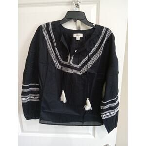 Style & Co Women's Vaca blouse deep black. Size M